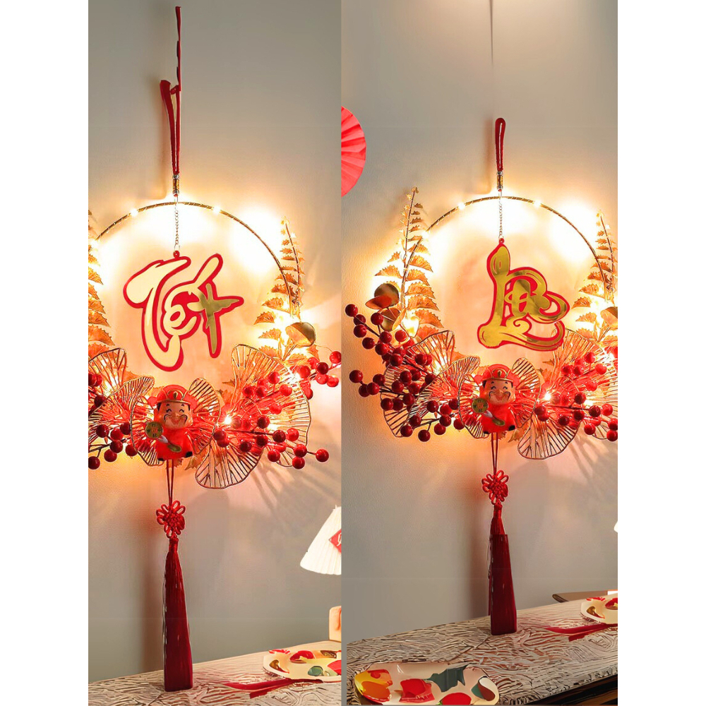 Liễn đỏ treo chữ TẾT, PHÚC,LỘC, THỌ Có Đèn NHÁY Treo Cửa Ngày Tết May Mắn Phúc Lộc Đầy Nhà CÓ ĐÈN NHÁY