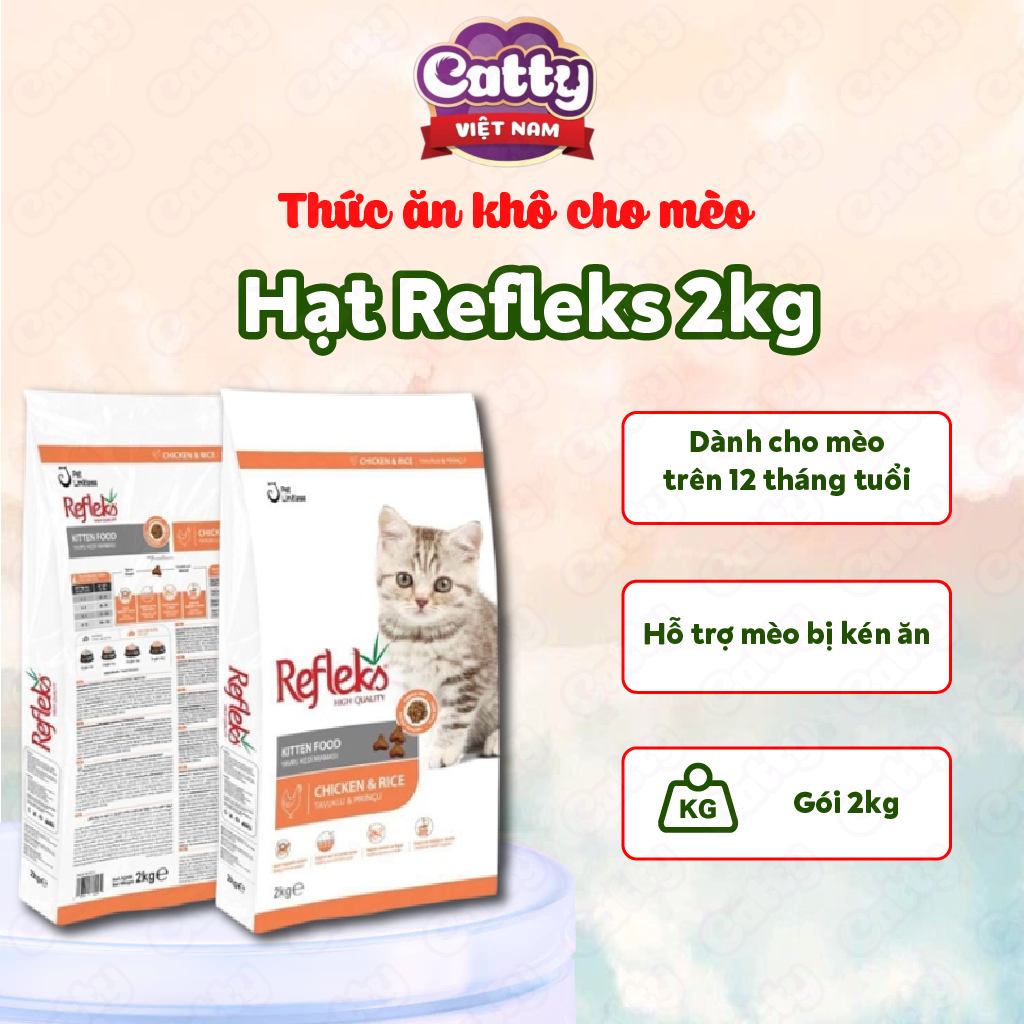 Hạt cho mèo 2kg , hạt refleks cho mèo con và mèo lớn Refleks Adult Refleks Kitten 2kg