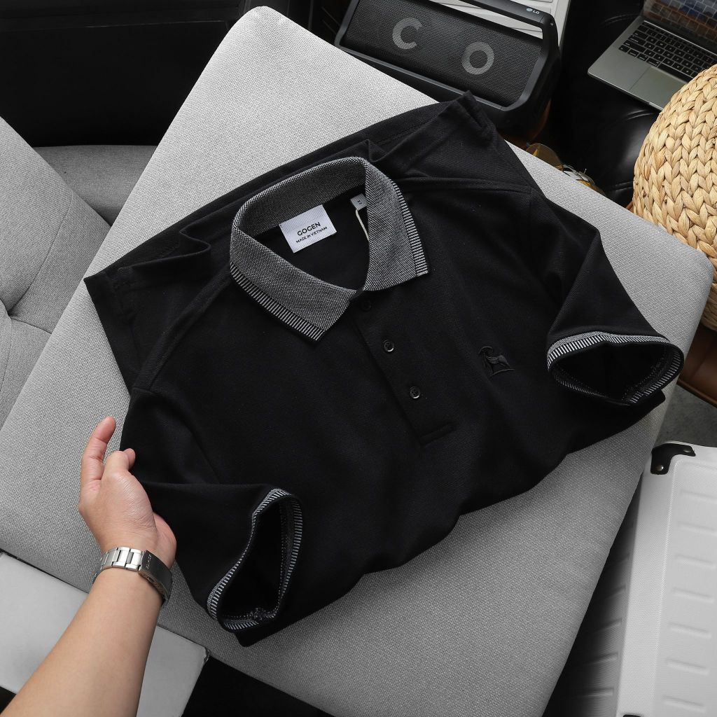 Áo Thun Polo Nam Cao Cấp Cotton Gai Bo Cổ Áo Jacquard - Luôn Tặng Hộp Đóng - GOGEN G01
