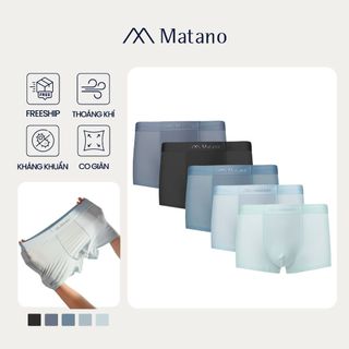 COMBO 5 Quần Boxer Nam Lụa Băng Trơn MATANO QL065 basic, co giãn, ôm, mềm mại, thoáng mát, kháng khuẩn, thấm mồ hôi