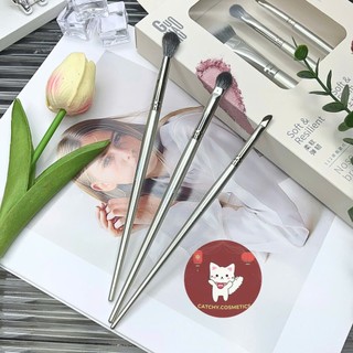 [GUOXIAONIU] Set 3 Cọ Makeup Guoxiaoniu Cơ Bản Vỏ Trắng Lông Cọ Mềm Mại, Rose Gold Series