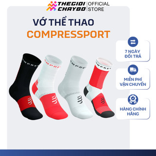 Vớ Chạy Bộ Compressport Pro Marathon Socks V2.0 – Vớ Thể Thao Chống Phồng Rộp, Nén Vòm Chân