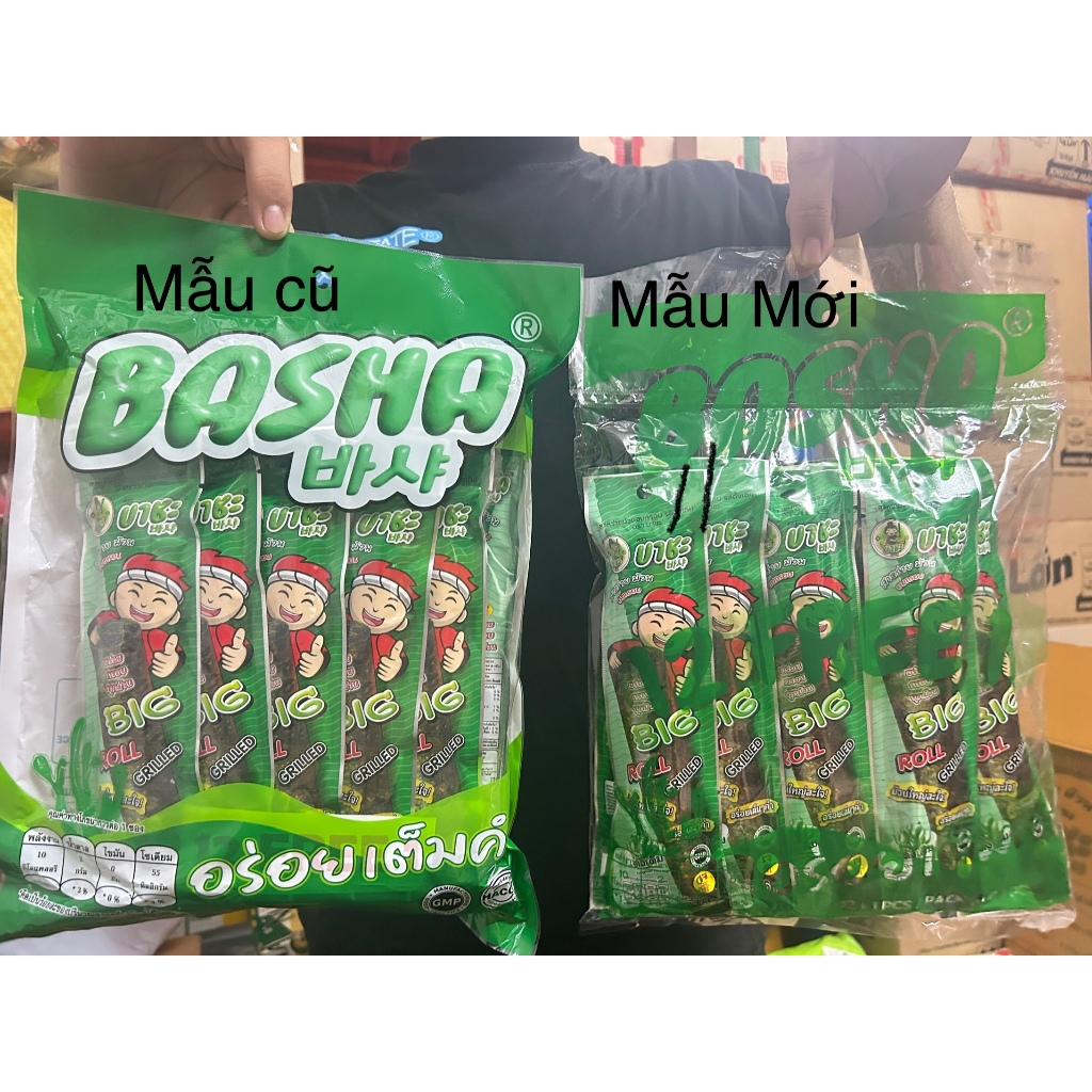 Snack rong biển cuộn đôi Basha Thái Lan - Lốc 12 gói | Shopee Việt Nam