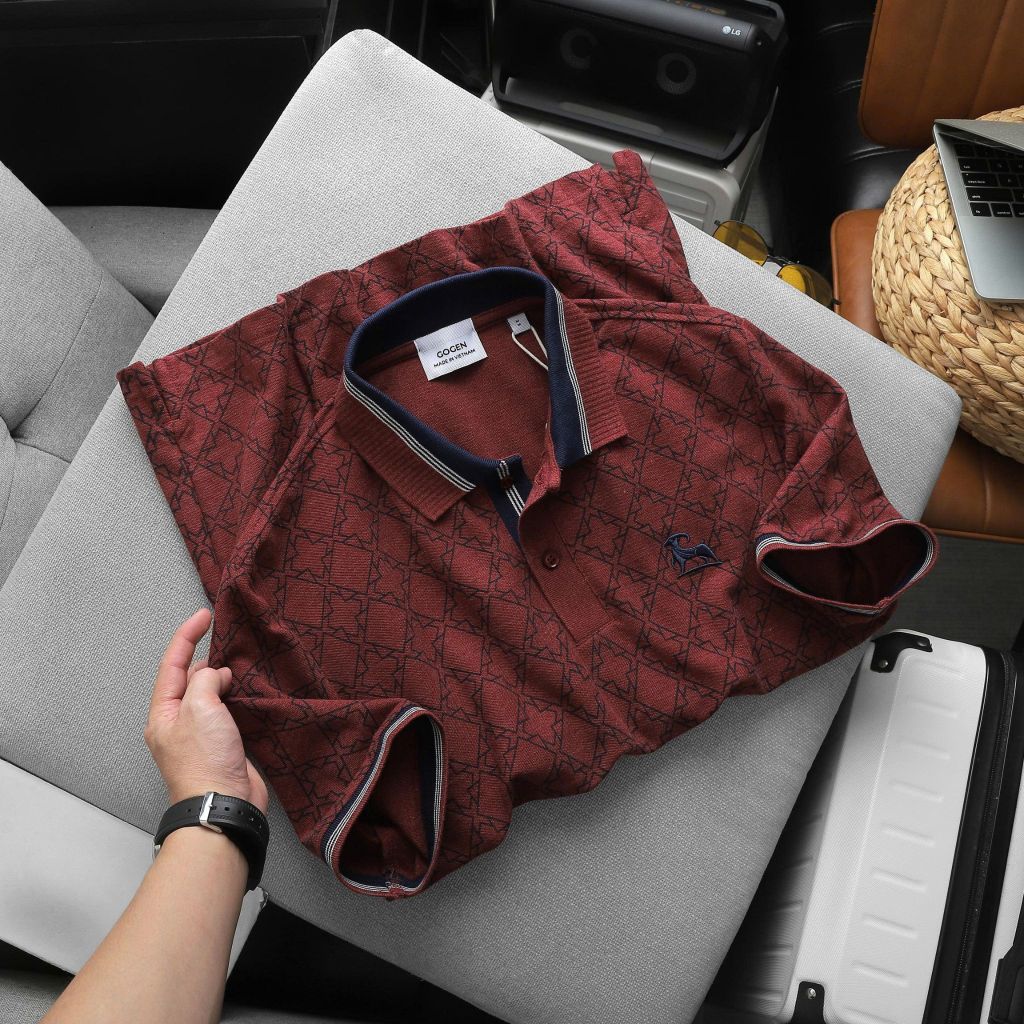 Áo Thun Polo Nam Cao Cấp Monogram Retro Logo Thêu - Luôn Tặng Hộp Đóng - GOGEN G03
