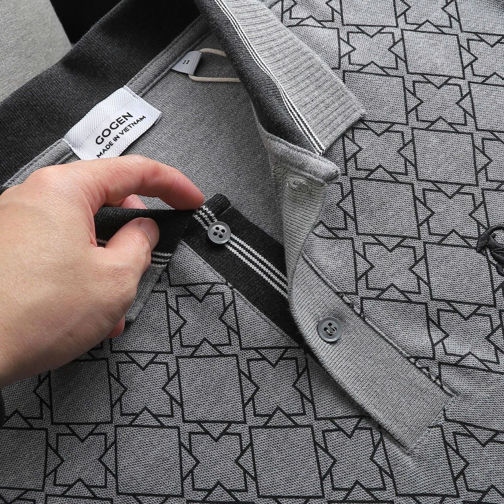 Áo Thun Polo Nam Cao Cấp Monogram Retro Logo Thêu - Luôn Tặng Hộp Đóng - GOGEN G03