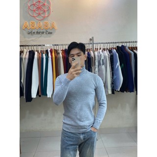 Áo len nam cổ lọ cao Trơn Nhiều màu Ôm body Len dệt kim hàng Việt không bai nhão chảy xù ABABA lo-m9