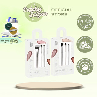 [GUOXIAONIU] Set 3 Cọ Makeup Guoxiaoniu Cơ Bản Vỏ Trắng Lông Cọ Mềm Mại, Rose Gold Series