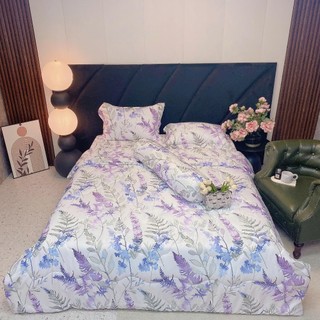 🐙SIÊU ĐẸP️🐙Cả Bộ Ga Gối Lụa Lyocell Sợi Tre Màu Hương Lavender, Mền Chần Bông Cao Cấp_Chăn ga sỉ HCM