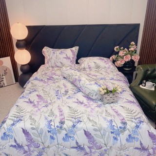 🐙SIÊU ĐẸP️🐙Cả Bộ Ga Gối Lụa Lyocell Sợi Tre Màu Hương Lavender, Mền Chần Bông Cao Cấp_Chăn ga sỉ HCM