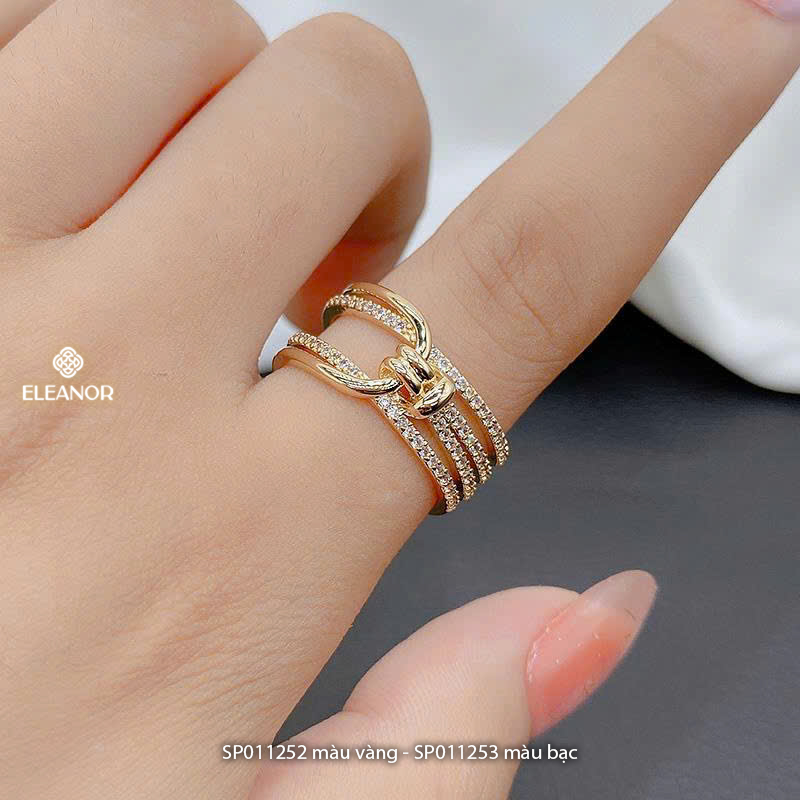 Nhẫn nữ Eleanor Accessories nhiều vòng đính đá cá tính phụ kiện trang sức 11253