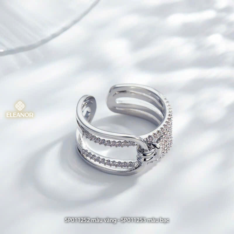 Nhẫn nữ Eleanor Accessories nhiều vòng đính đá cá tính phụ kiện trang sức 11253
