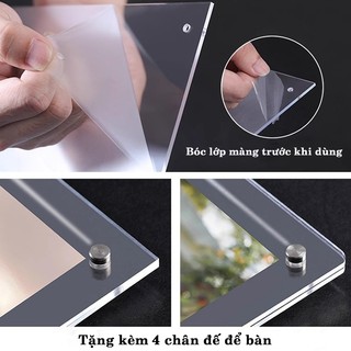 Khung ảnh acrylic trong suốt, khung ảnh mica để bàn, khung ảnh 18x24cm, 20x20cm - Lỗi 1 đổi 1