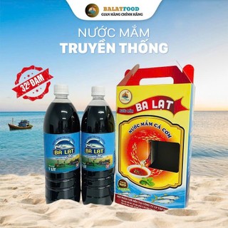 [XÁCH QUÀ BIẾU TẶNG] Hộp 2 Lít Nước Mắm Cá Cơm Nguyên Chất Ba Lạt Foods Loại 32 Đạm Đặc Sản Nam Định