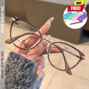 【Tặng miễn phí hộp đựng kính】 Kính cận thời trang chống ánh sáng xanh, gọng siêu nhẹ,độ chuẩn quốc tế kiểu mắt mèo 1306