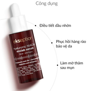 Serum Ekseption Hyaluronic Niacin Mixlab Sáng Da, Mờ Thâm Mụn (75ml)