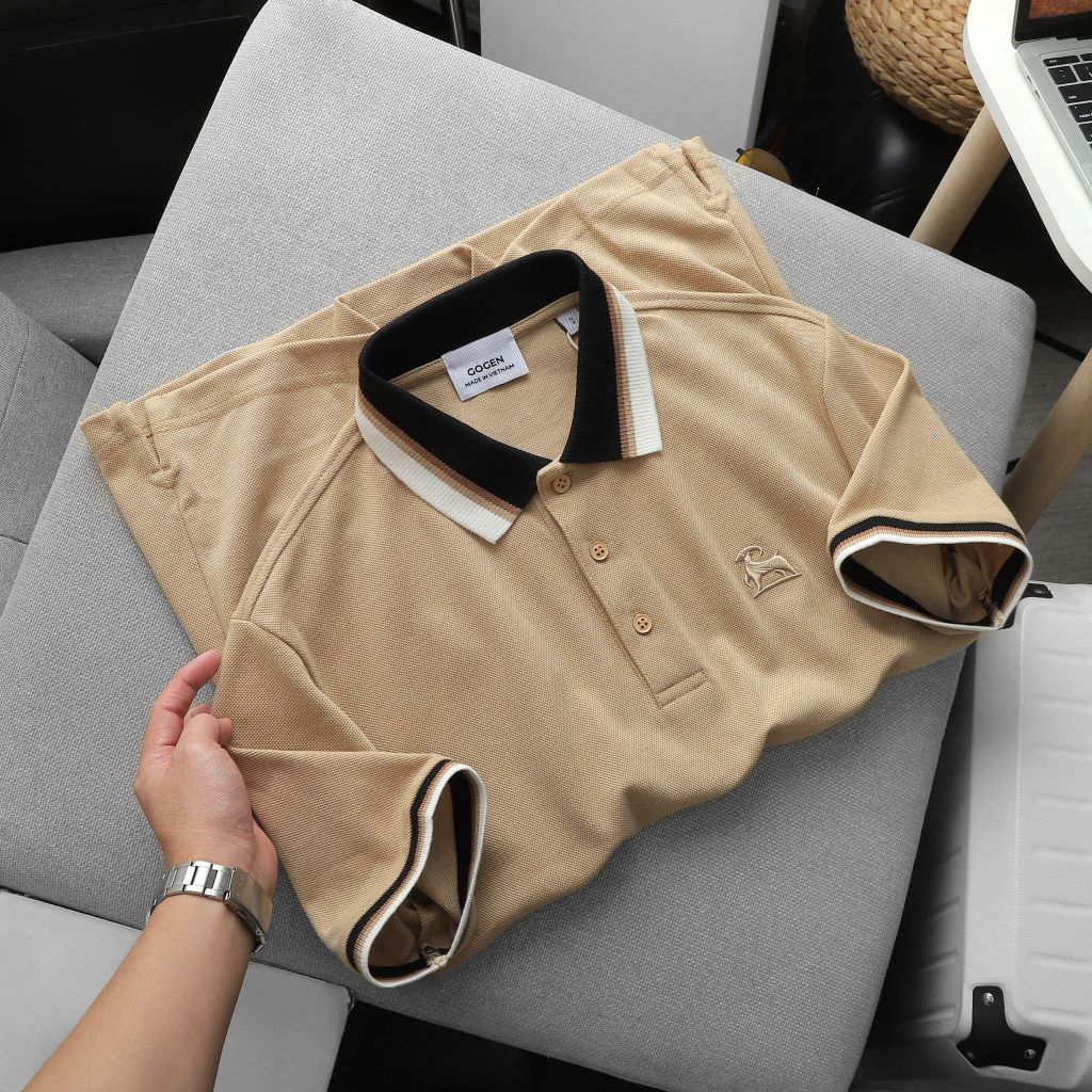 Áo Thun Polo Nam Cao Cấp Retro Phối Bo 4Color  - Luôn Tặng Hộp Đóng - GOGEN G02