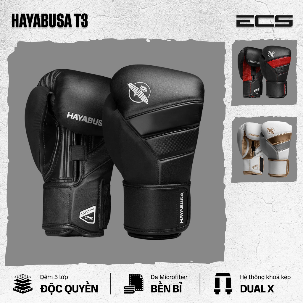 Găng Tay Boxing Hayabusa T3, Găng Boxing Chính Hãng Hayabusa, Găng Đấm Bốc Tập Luyện, Sparring