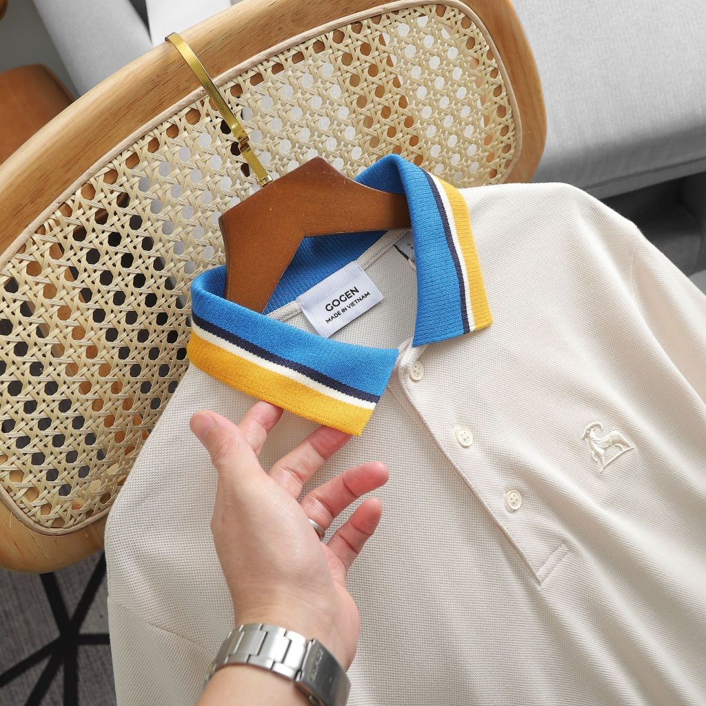 Áo Thun Polo Nam Cao Cấp Retro Phối Bo 4Color  - Luôn Tặng Hộp Đóng - GOGEN G02