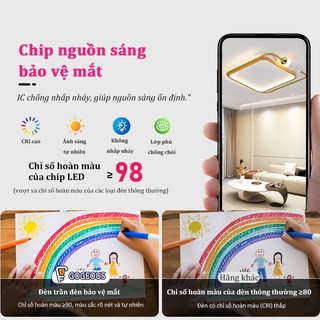 【COD】Đèn trần phòng khách Đèn 3 chế độ màu đèn kèm điều khiển từ xa