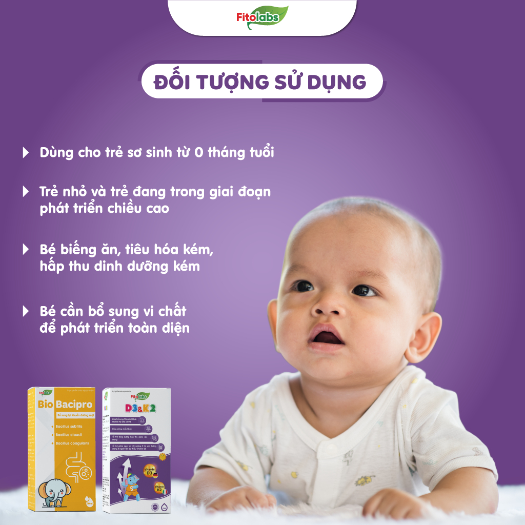 [✨DEAL HOT] Bộ Đôi Fitolabs D3 K2 & Men Vi Sinh Tăng Hấp Thu Canxi, Cải Thiện Tiêu Hóa Cho Bé