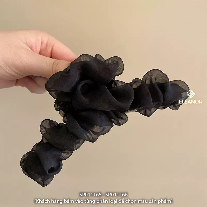 Kẹp tóc nữ càng cua Eleanor Accessories vải trơn xếp dạng nhún phụ kiện tóc basic 11165