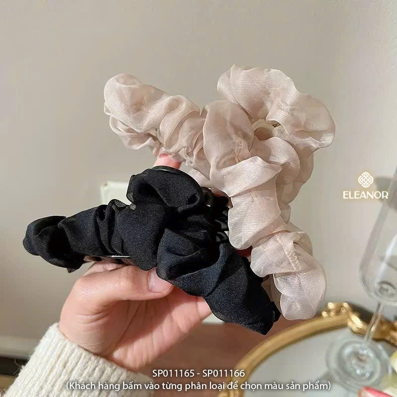 Kẹp tóc nữ càng cua Eleanor Accessories vải trơn xếp dạng nhún phụ kiện tóc basic 11165