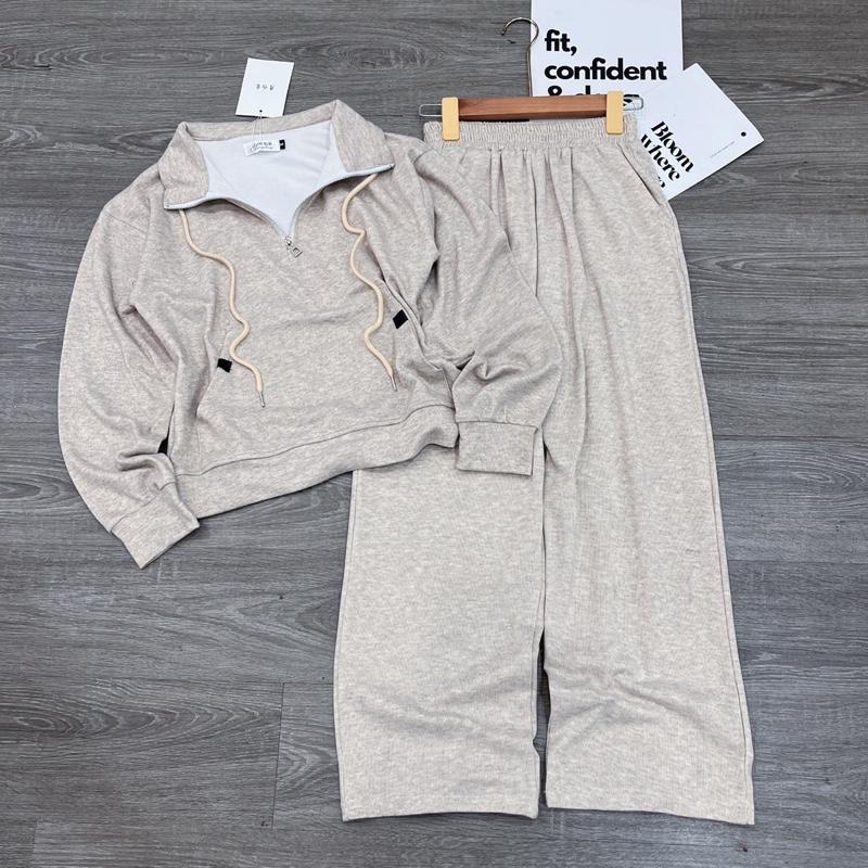 2026. [BỘ TÚI HOODIE- QUẦN SUÔNG] Sét chất len lông áo dài tay + quần suông thỏ. Đủ size SMLXL 40kg- 70kg