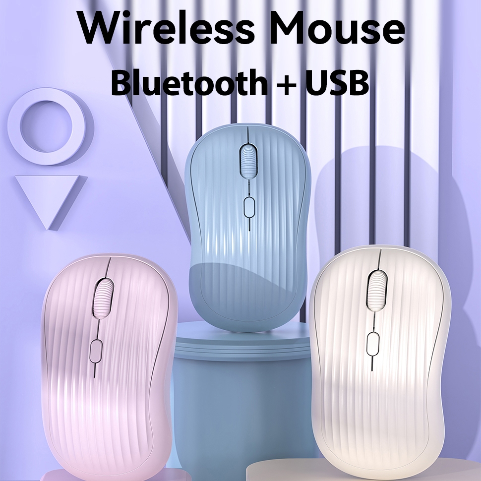 Chuột máy tính không dây Bluetooth kép 2.4GHz,công thái học im lặng, có điều chỉnh dpi