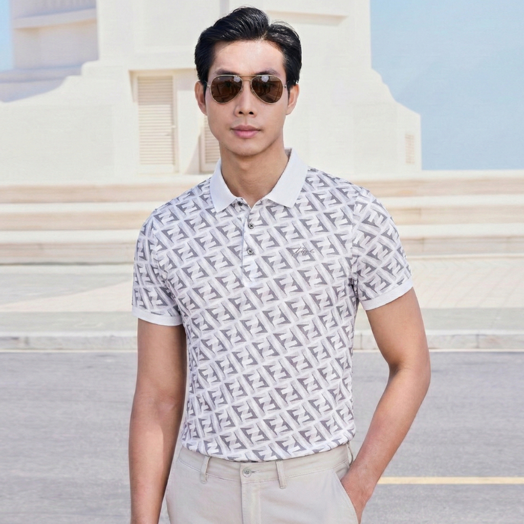 Áo polo nam cao cấp MASCULINE APL609 tơ tằm thoáng mát co giãn nhẹ dáng Slim Fit