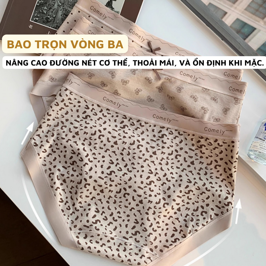 [Deal Shock] Quần lót nữ cotton viền su mềm mại không lộ viền, Quần chip nữ cạp vừa ôm dáng đáy kháng khuẩn L8383