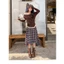 Chân Váy Caro Nữ Dáng Midi Tà Lệch, Qua Gối Phong Cách Cá Tính Vintage | KHAO BOUTIQUE