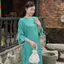 CÓ BIGSIZE - Áo dài lụa tơ óng NGUYỆT GIANG cổ tròn phối cúc bọc kèm quần lụa Satin AD221