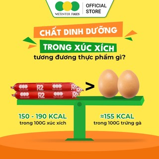 Thùng 6 Túi Xúc Xích Tiệt Trùng R2 Vietinter Foods (Túi 29 Cây, Cây 35g)