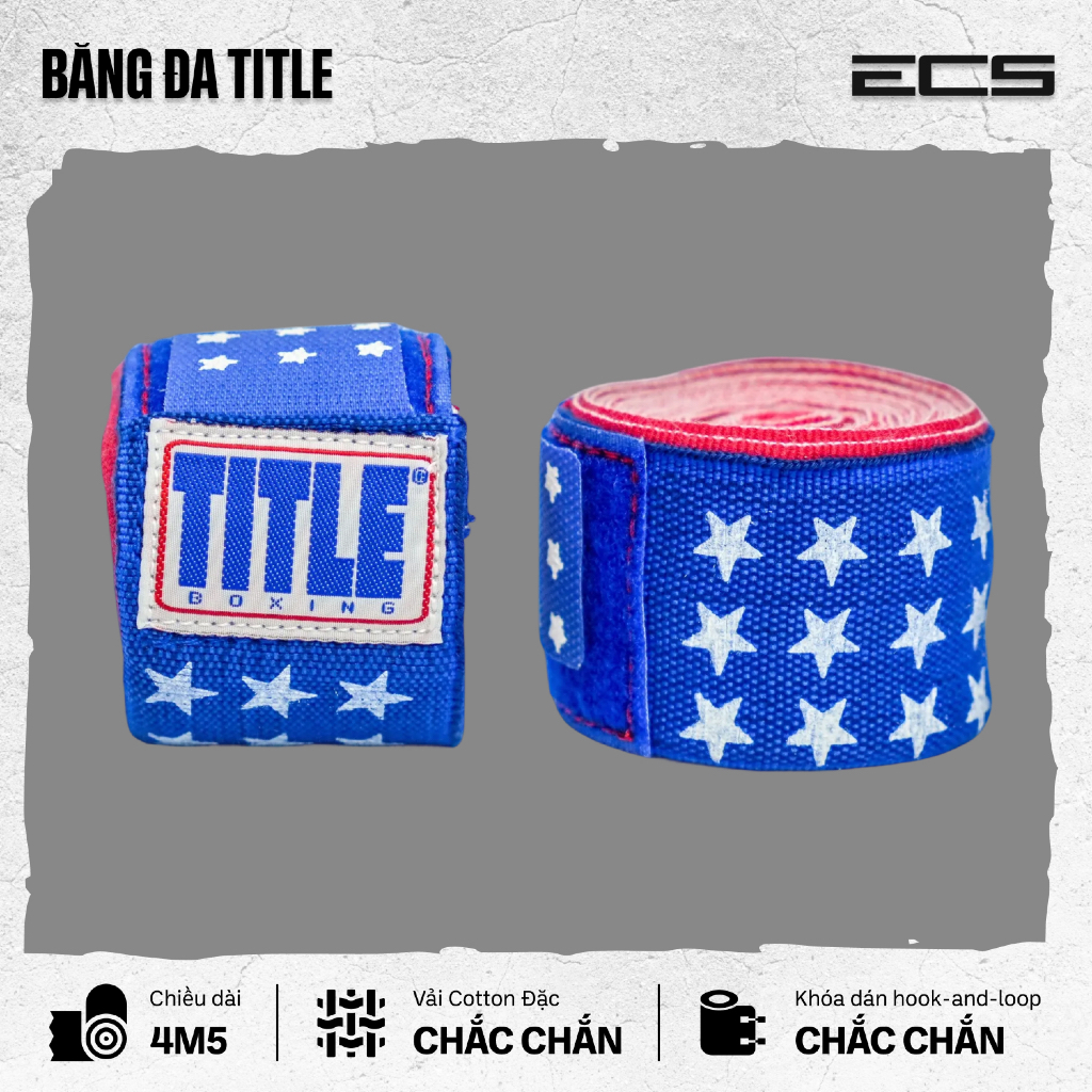 Băng Đa Boxing Chính Hãng Title, Băng Cuốn Tay Boxing Title, Dày dặn, Thoáng Khí