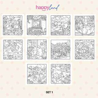 Bộ Tranh Tô Màu Spring Moments 40 Tranh, Giấy dày 200gsm Quyển A4 A5, Phù Hợp Màu Marker, Acrylic, Chì Màu, Sáp Màu