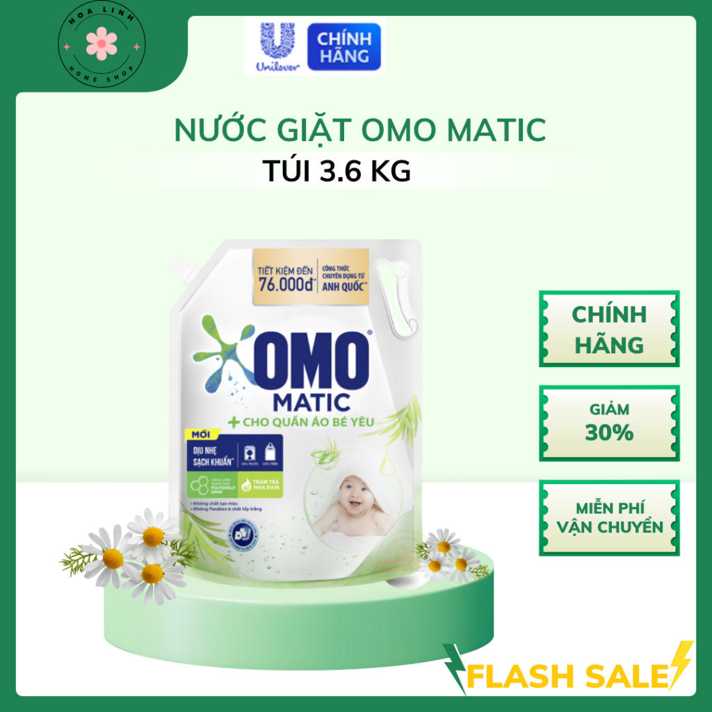 Nước Giặt OMO Matic Cho Quần Áo Bé - Túi 3.6KG vg9ke1_096