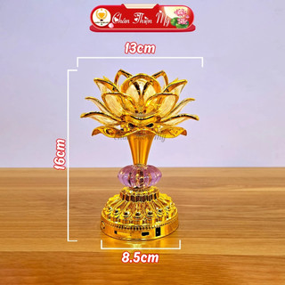 [Hàng Loại 1] Đèn Thờ Hoa Sen 60 Bài, Máy Nghe Kinh Trang Trì Bàn Thờ Thần Tài, Dùng Pin AA Hoặc Cắm Điện