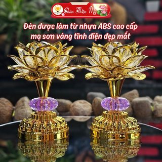 [Hàng Loại 1] Đèn Thờ Hoa Sen 60 Bài, Máy Nghe Kinh Trang Trì Bàn Thờ Thần Tài, Dùng Pin AA Hoặc Cắm Điện