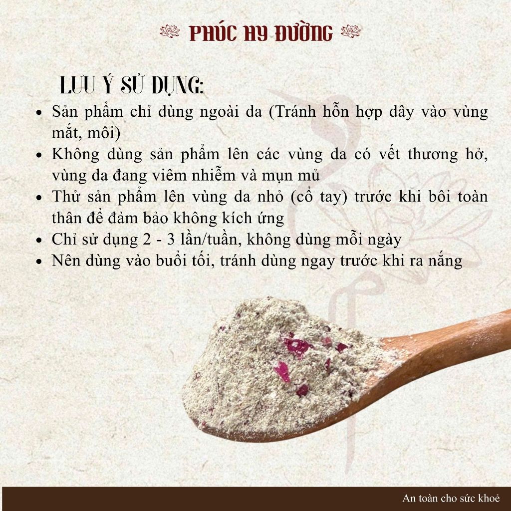 Bột Bạch Hoa Phúc Hy Đường - Bột làm sáng da, tẩy tế bào chết, làm đều màu da