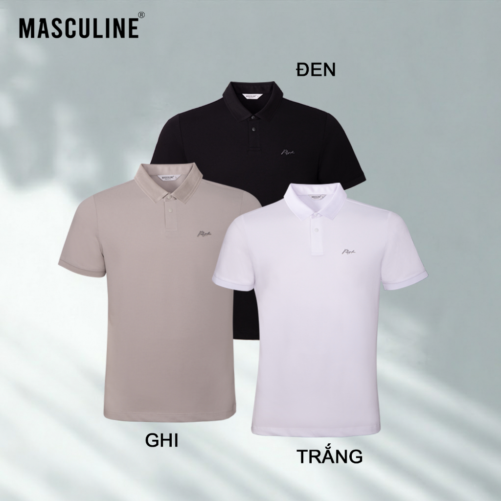 Áo polo nam MASCULINE APL605 cao cấp cotton rayon spandex cổ đứng form Regular Fit