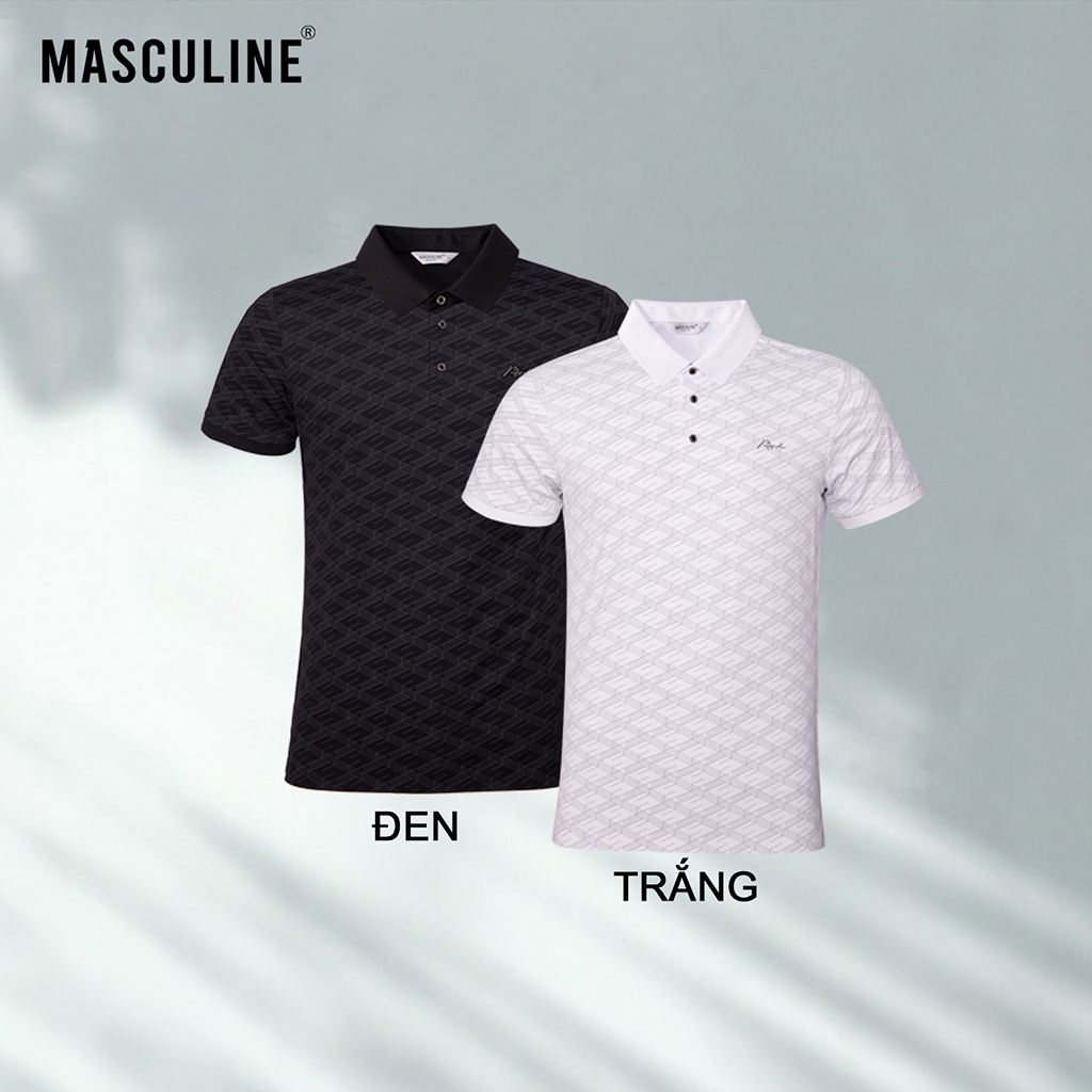 Áo polo nam cao cấp MASCULINE APL608 bo tay nhẹ logo cao su non tinh xảo dáng Slim Fit tôn body