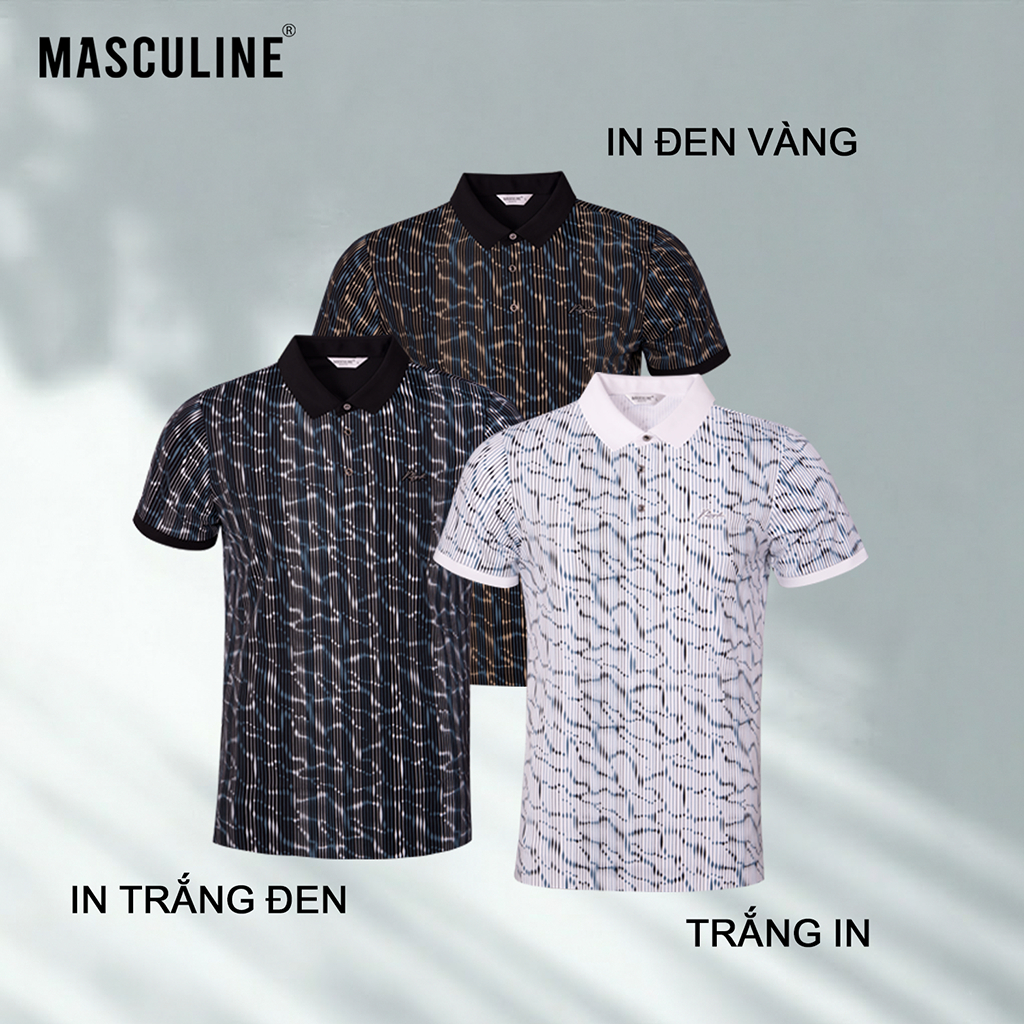 Áo polo nam MASCULINE APL610 tơ tằm cao cấp Silk Nylon Spandex dáng Slim Fit, mềm mại thoáng khí