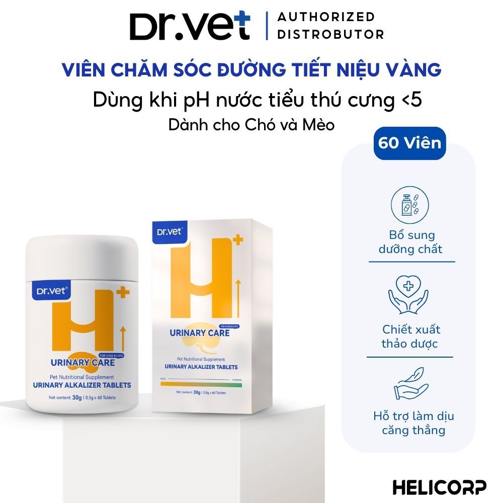 Viên Uống Chăm Sóc Đường Tiết Niệu Cho Thú Cưng DrVet - Vàng