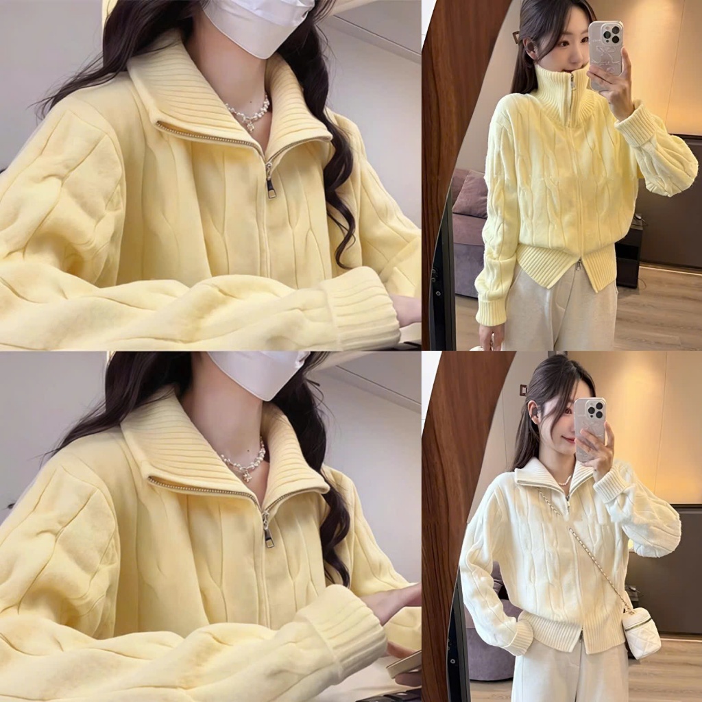 (HÀNG QCCC LOẠI 1) Áo cardigan len dáng ngắn phối khóa kéo chất len mềm mịn hottrend mùa đông MT33 SP406