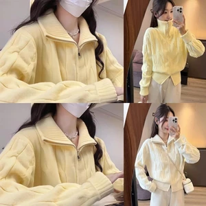 Áo cardigan len dáng ngắn phối khóa kéo chất len mềm mịn hottrend mùa đông MT33 SP406