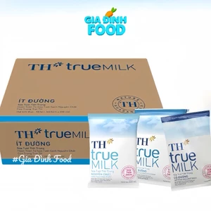 Nửa thùng x24 Bịch sữa TH TRUE MILK nguyên chất không đường 220ml/bịch