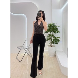 Quần lưng cao ống loe Thun umi ôm tôn dáng Lolalalo