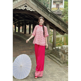 Sét áo cổ Tàu quần lụa hot Tết 2026( chụp Tết, Trung Thu, Pháp phục đi lễ chùa, chụp sen, Việt Phục)u