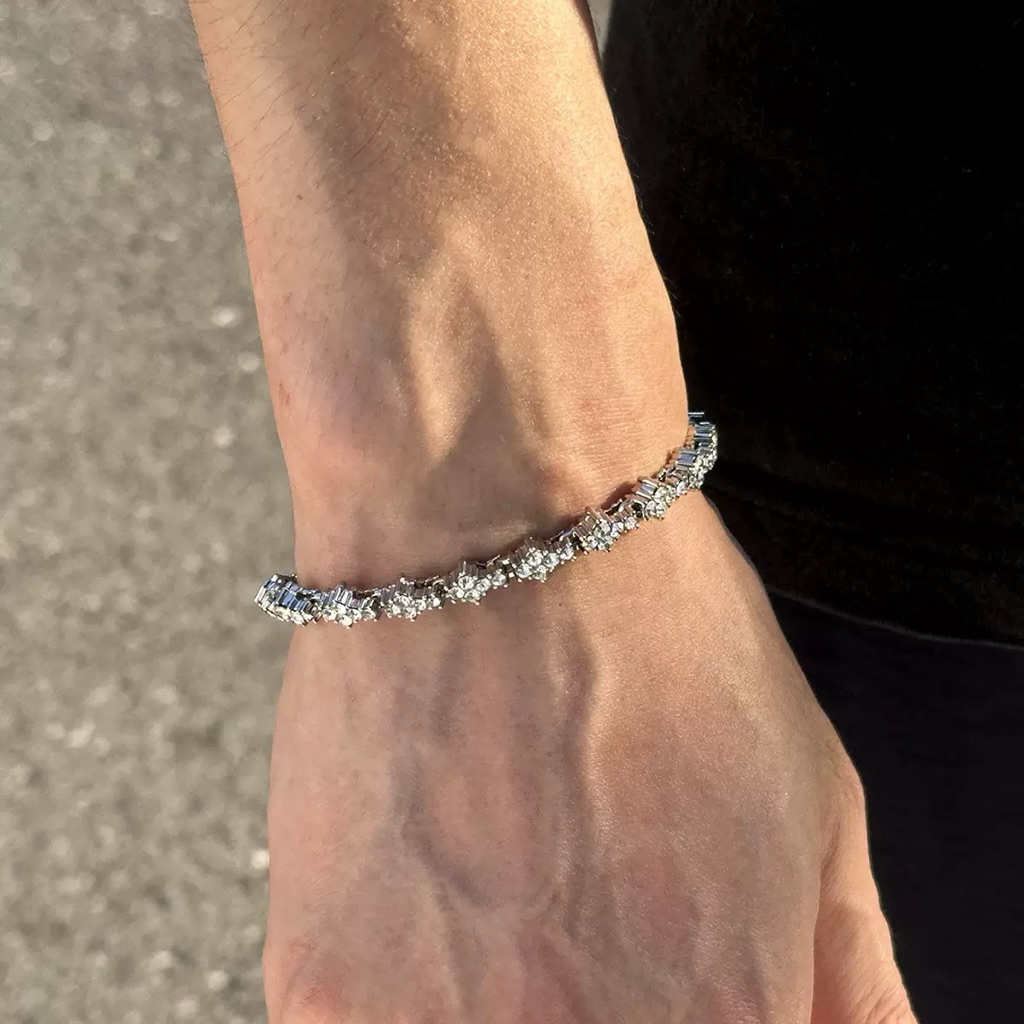 Chocker Kim Cương Vàng Bạc Hip Hop Bộ Trang Sức Unisex Thời Trang Trẻ Trung Cá Tính Từ Thép Không Gỉ