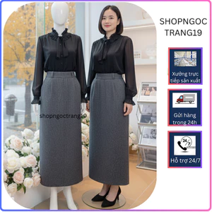 Chân Váy Dạ Ép 2 Lớp Dáng A Suông 90cm Tặng Đai Da Thời Trang Thu Đông 2025 SHOPNGOCTRANG19 CV190